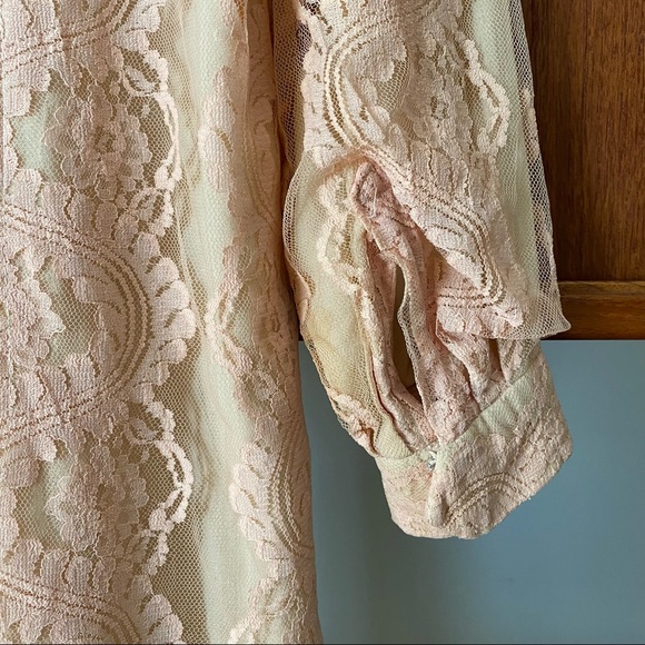 Vintage Ofelia’s pale pink lace cotton lined dress - Picture 7 of 15